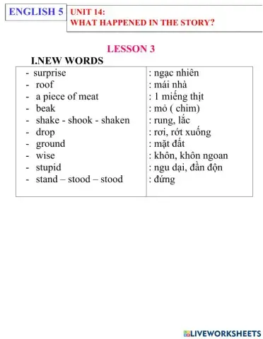 English 5- unit 14- lesson 3