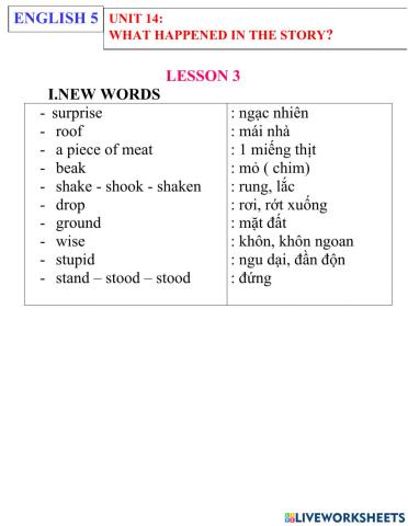 English 5- unit 14- lesson 3