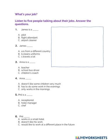 What’s your job? – A1 English listening test