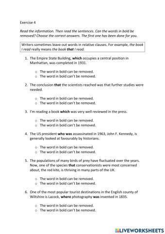 IE3, Unit 8, Reading, Exercsie 4