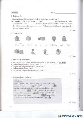 Menschen A1.2 Modul 5 Test