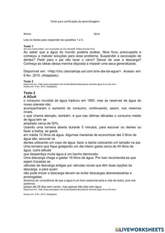 Praticando habilidades de leitura