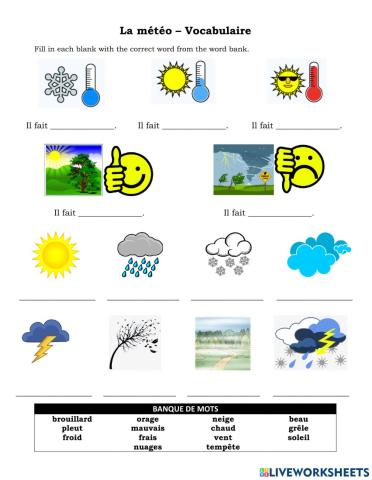 French Weather Vocabulary