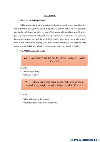 WH Questions