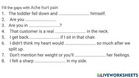 Ache-pain-hurt