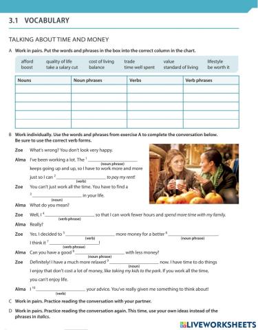 Talking about time and money