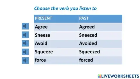 Regular verbs ed practice