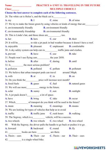 Engish 7 multiple choice 2