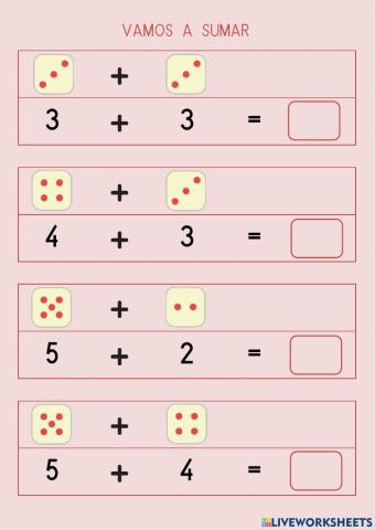 Sumas de números hasta el 10