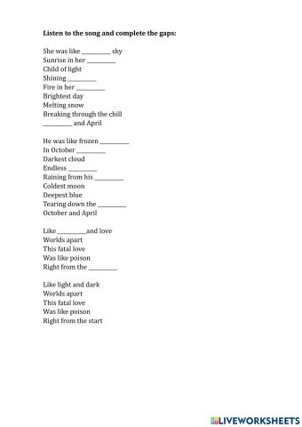 Song -October and April-