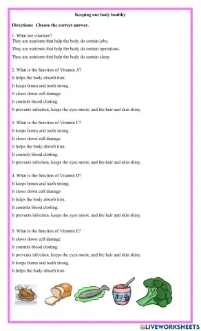 Keeping our body health