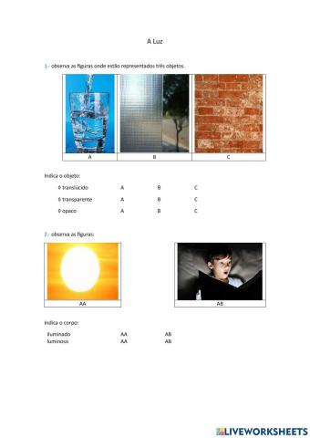 Corpos luminosos e Corpos Iluminados