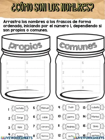 Nombres propios y comunes