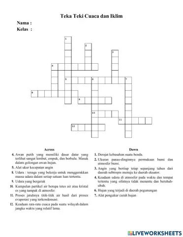 Teka Teki Cuaca dan Iklim