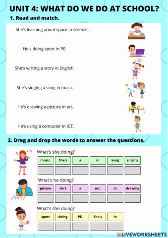 Unit 5: What do we do at school?