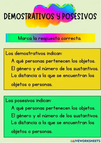 Demostrativos y posesivos