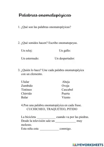 Palabras onomatopéyicas