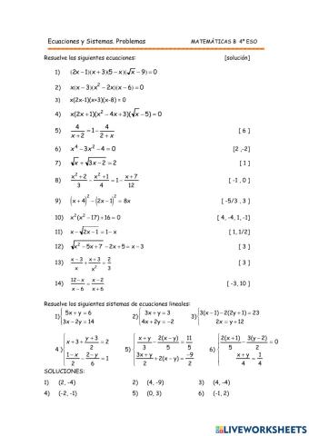 Ecuaciones primer grado