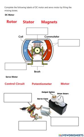 DC motor and Servo motor Parts