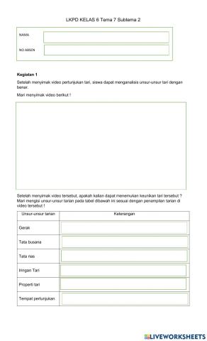 LKPD  kelas 6 tema 7 st 2