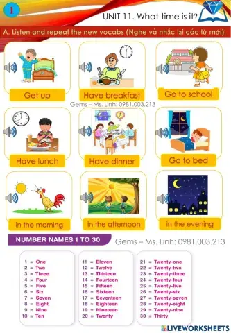 G4 - unit 11 (What time is it?)