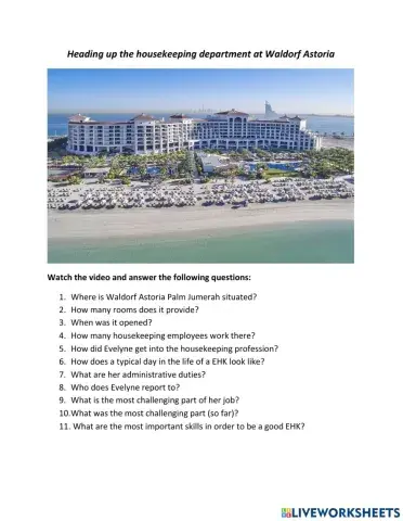 Heading up the housekeeping department