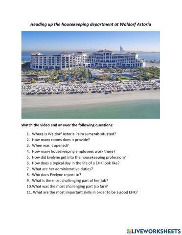 Heading up the housekeeping department