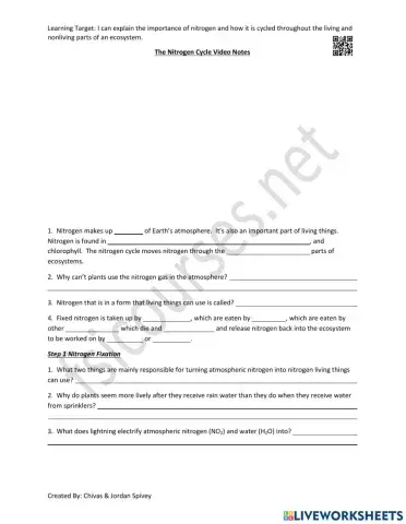 Why is The Nitrogen Cycle So Important Video Notes