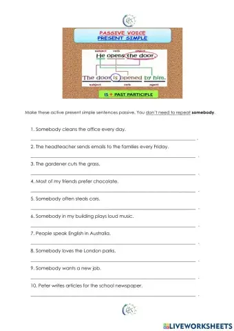 Passive tense- present simple