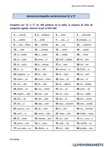 100 palabras con g-j