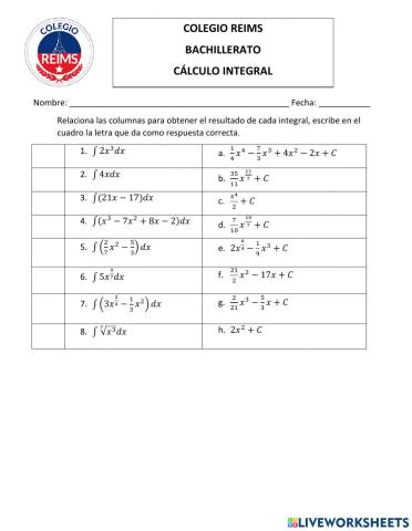 Integrales inmediatas