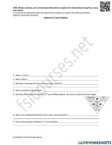 Newton's 2nd Law of Motion Video Notes