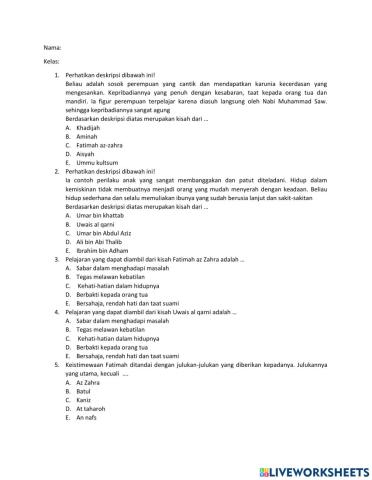 Formatif Akidah Akhlak 1