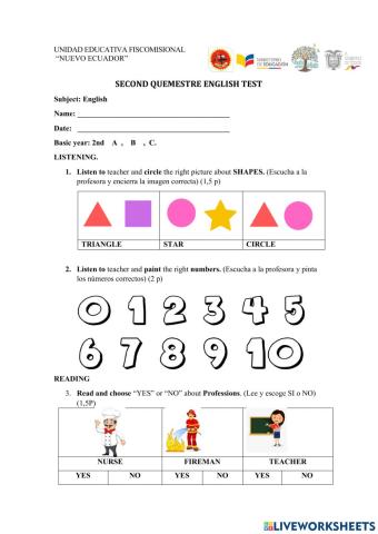 English evaluation test