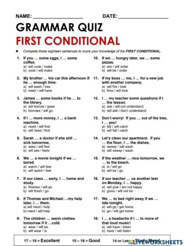 Test first conditional