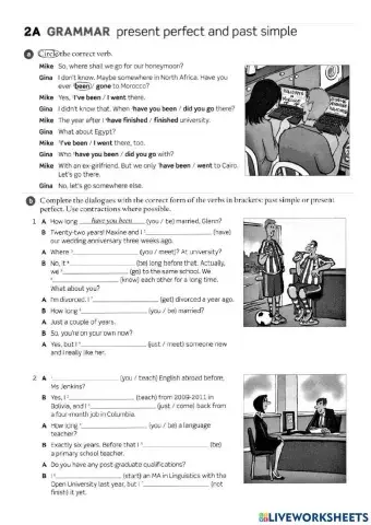 Present perfect and past simple