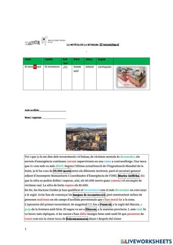 El terratrèmol	El terremoto	زلزال	loxum suuf	zzinzal	earthquake