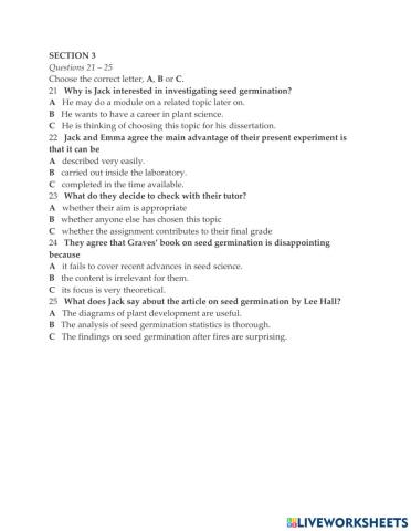 Cam 13. Test 1. Section 1