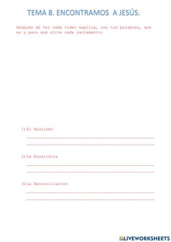 Tema 8. Encontramos a Jesús