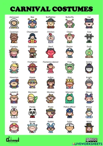 CARNIVAL COSTUMES (40 words)