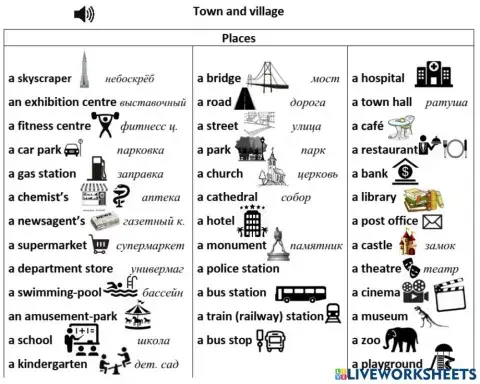 Town and village L1 active vocabulary