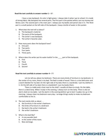 Exam of Descriptive text