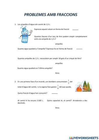 Problemes amb fraccions