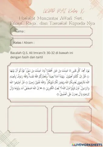 LKPD Mencintai Allah