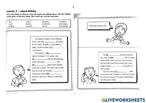 Describing your holiday