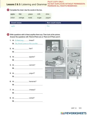 Count and non-count nouns