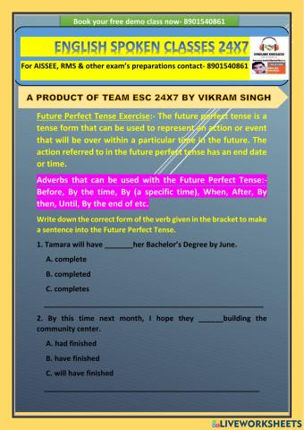 Future perfect tense