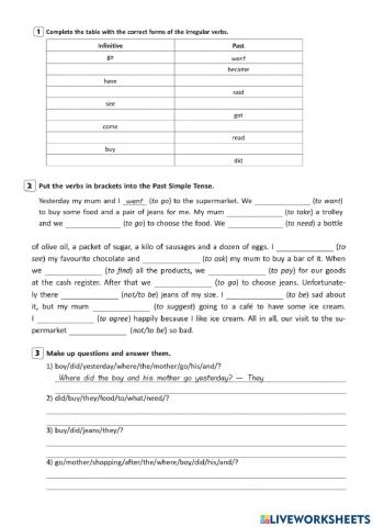 Going Shopping Grammar Focus