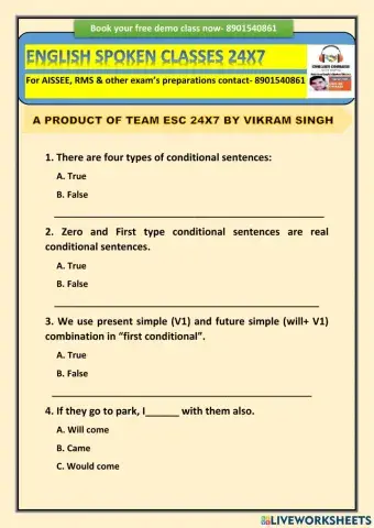 Conditional sentences ex- 02