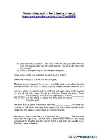 Greta Thunberg -How dare you- speech